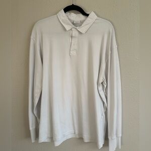 Outdoor Voices White Long Sleeve Polo Shirt